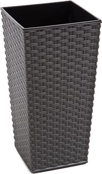 Горшок Lamela Финезия ротанг квадратный графит 
