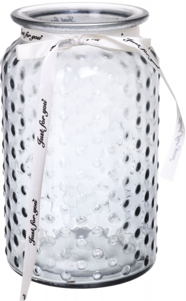 Ваза стеклянная серая Crystal Alison 18 см YIWU