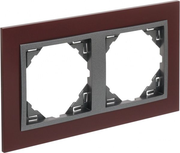 Рамка двомісна Efapel ANIMATO Logus універсальна червоний/металік графіт 90920 TBS