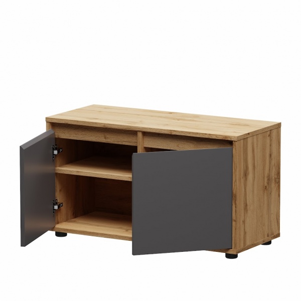 Тумба для обуви SOKME Nitro Soft серый графит дуб вотан 