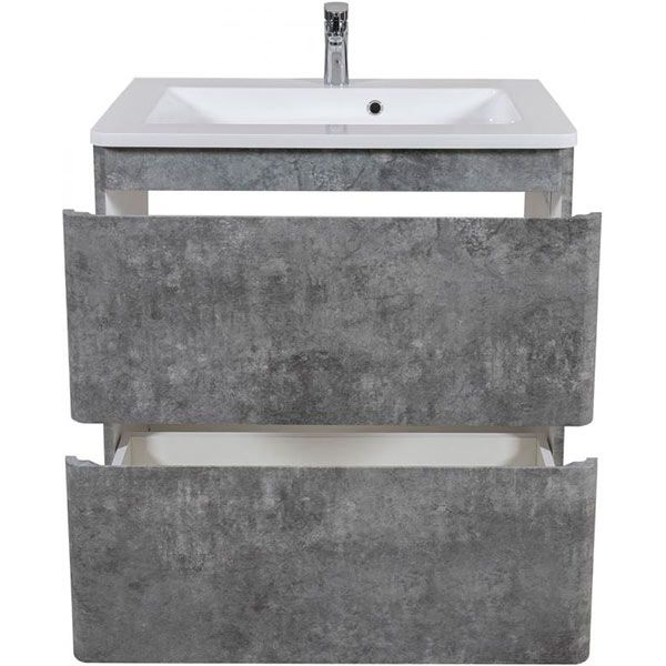 Тумба напольная Aqua Rodos Акцент серый мрамор с умывальником Альфа 80