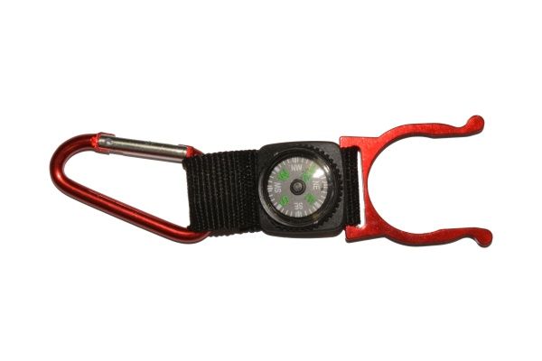 Карабин алюминиевый с компасом 57х5 мм