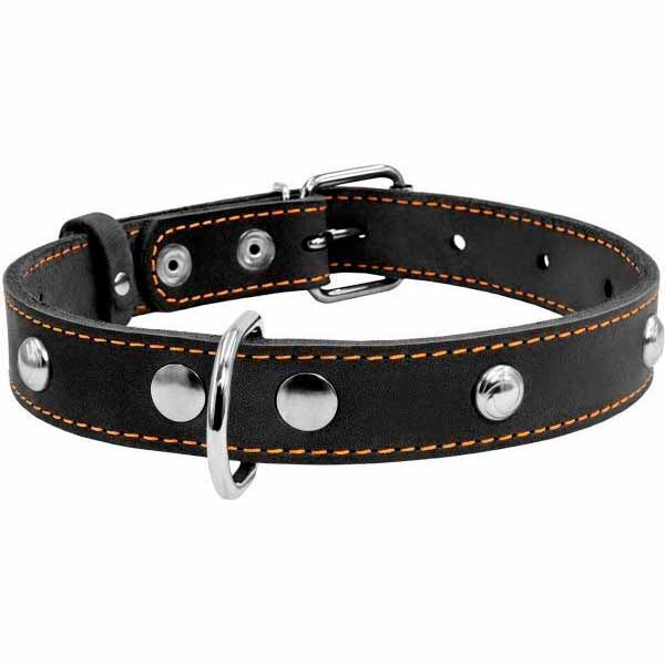 Ошейник Collar одинарный с украшениями 2x32-40см, черный