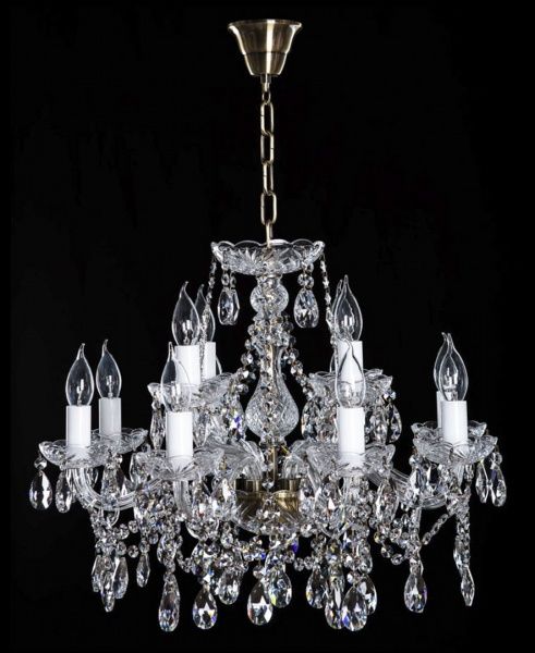 Люстра подвесная Crystal Life 12x40 Вт E14 старая бронза A2320LM-4-8AB 