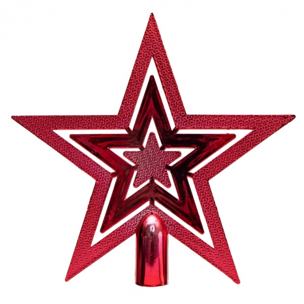 Верхівка для ялинки 20 см 891664 глянцева червоний 