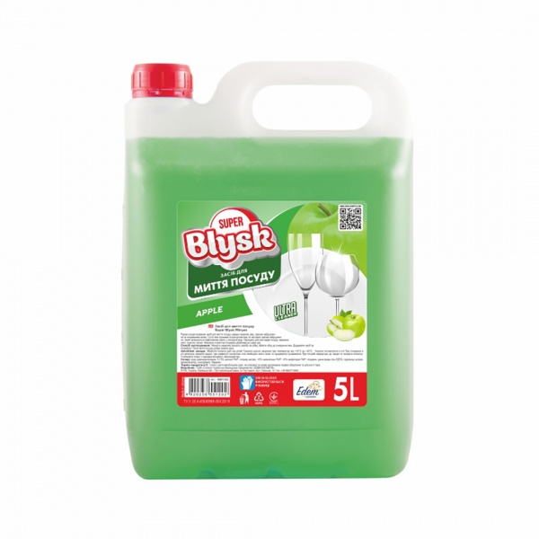 Средство для ручного мытья посуды SUPER Blysk Яблоко 5л