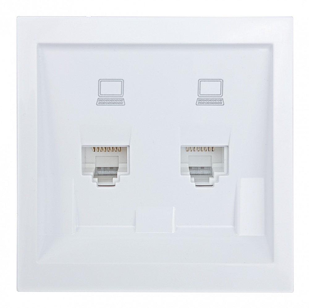 Розетка комп’ютерна подвійна HausMark Juna IP20 білий