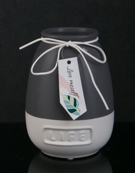 Ваза керамічна сіра Life 12х17 см