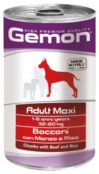 Корм GEMON Dog Maxi Adult Beef/Rice, 1250 г