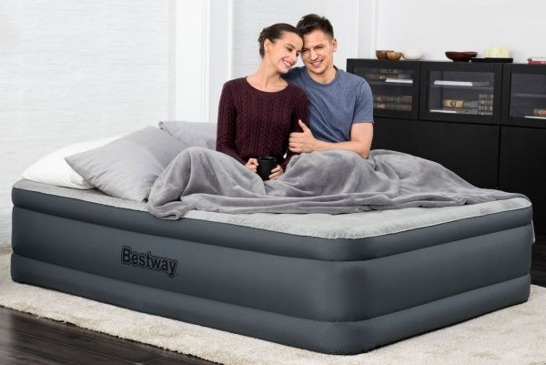 Матрас надувной Bestway Fortech Airbed Queen с двойным электронасосом 203x46 см серый 69075