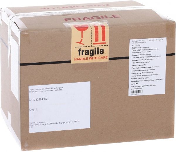 Сервіз чайний Charrlotte 15 предметів на 6 персон Narumi