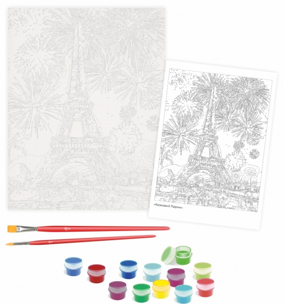 Набір, техніка акриловий живопис за номерами Казковий Париж 35х45 см Rosa Start 