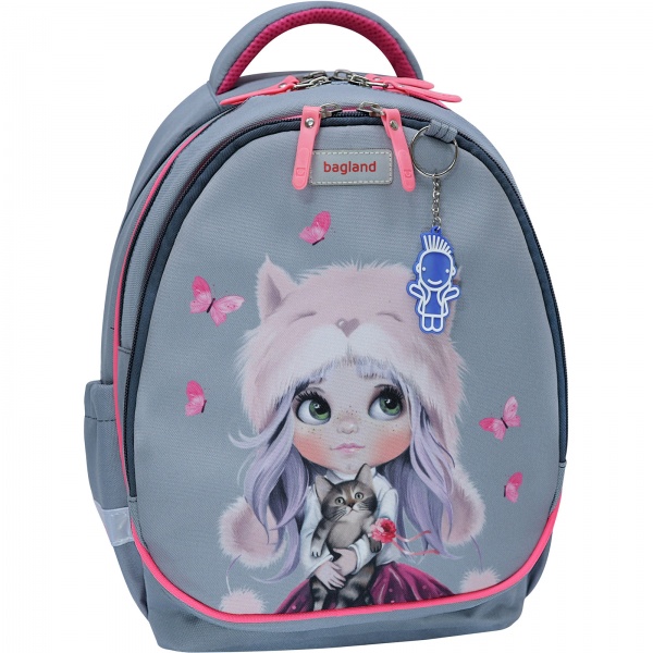 Рюкзак шкільний Bagland Butterfly Girl Kitten сiрий (56566 суб.1285)