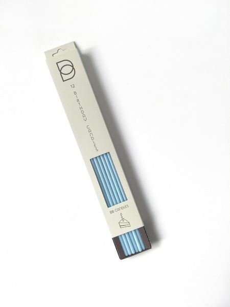 Свічки для торта BB CANDLES blue matcha 25 см 12 шт.