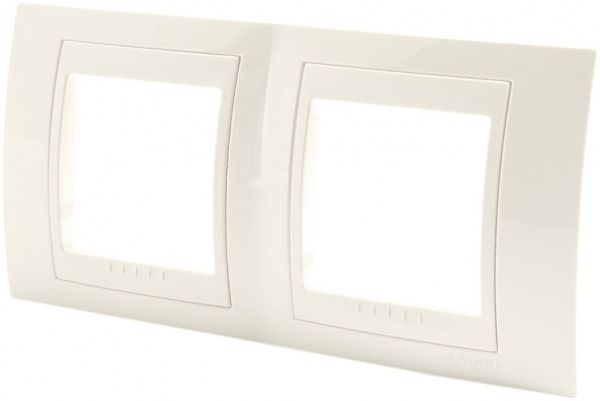 Рамка двомісна Schneider Electric Unica Plus Ivory горизонтальна кремовий MGU6.004.25