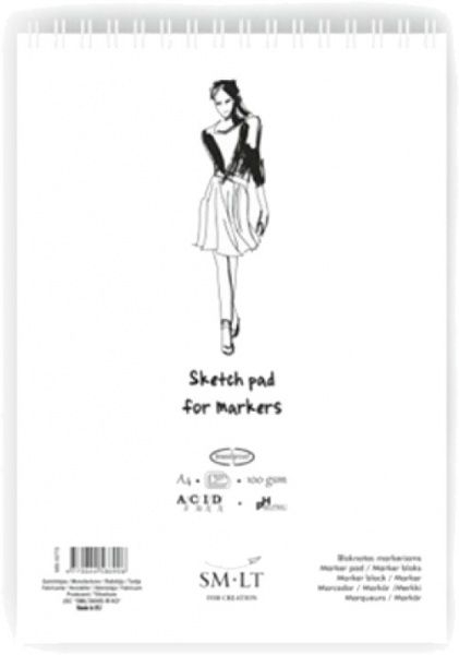 Альбом для маркеров на спирали Authentic A4 21х29,7 см 100 г/м² 50 листов Smiltainis