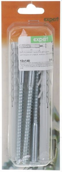 Дюбель рамный с винтом для дерева 12x140 мм 4 шт. Expert Fix