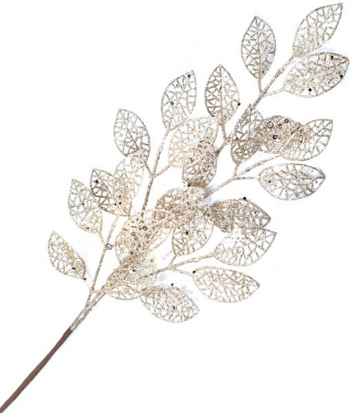 Декорация новогодняя Dalian Everglory ветвь с листьями 58 см EYK20-1014 