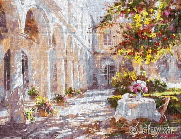 Картина по номерам Испанский дворик Идейка 