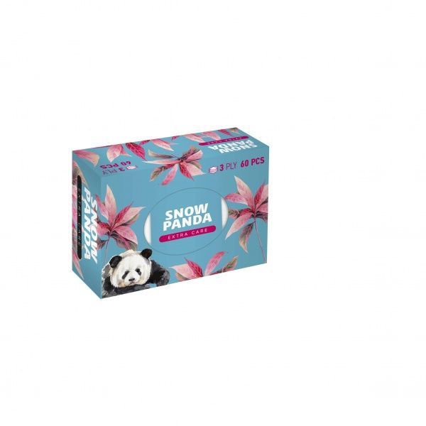 Серветки паперові у коробці Сніжна Панда Extra Care 60 шт.