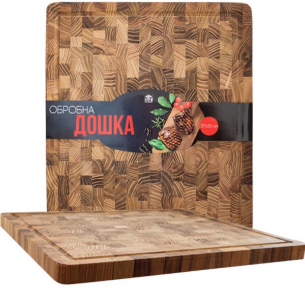 Дошка кухонна торцева обробна тик 37x33x2 см S&T