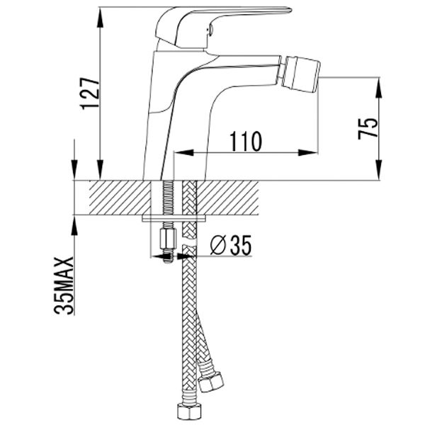 Змішувач для біде Imprese Nova Opava 40075