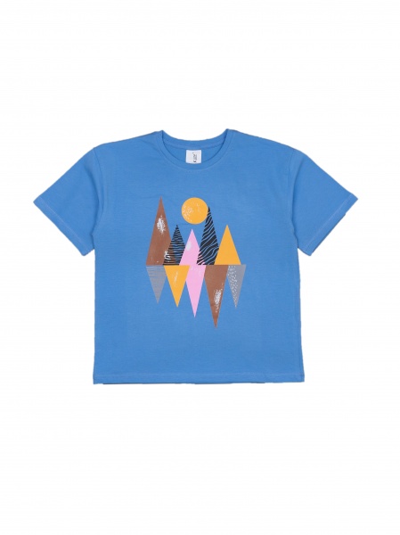 Футболка для дівчаток Luna Kids оверсайз р.164 блакитний 0063 