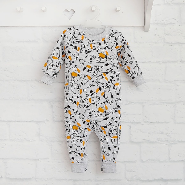 Ромпер унисекс Blanka Собачки р.92 серый 110350 