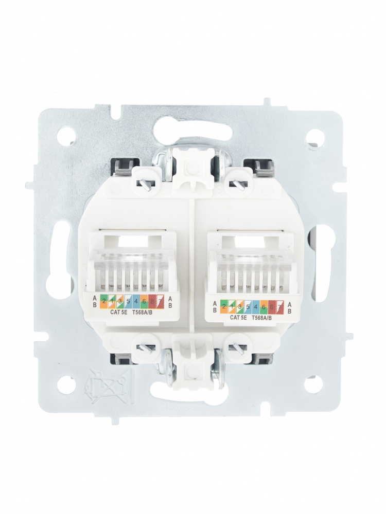 Механізм розетки комп’ютерна подвійна 2 Lezard Vesna IP20 сірий 742-3588-141