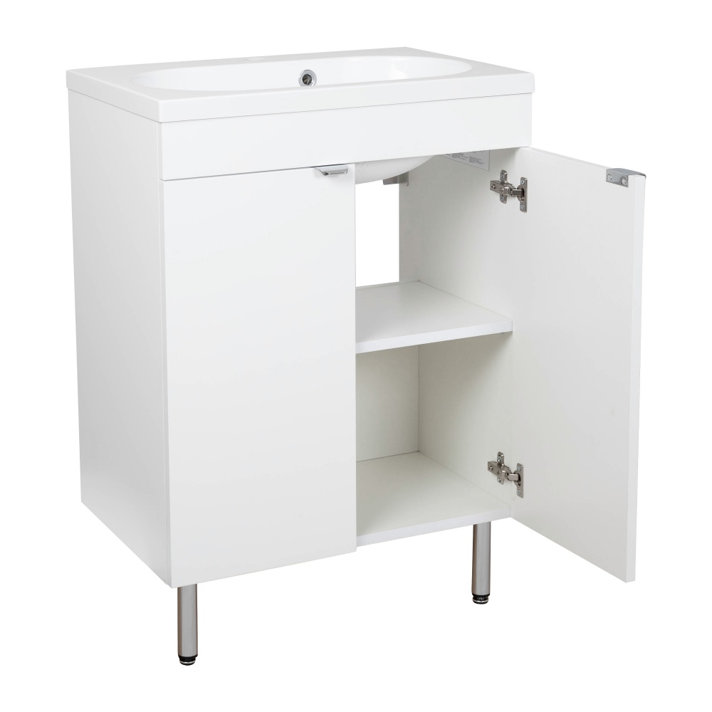 Тумба RIO (білий мат) з умивальником Status 60 см