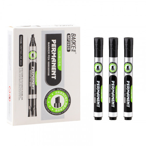Маркер перманентный Baoke водостойкий 1-4 мм черный MARK-PER-BAO-MP2928B 