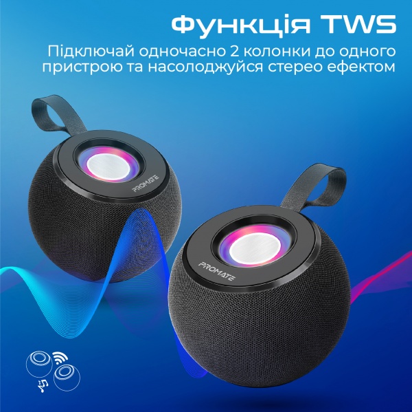 Акустическая система Promate Juggler 1.0 black (juggler.black) 