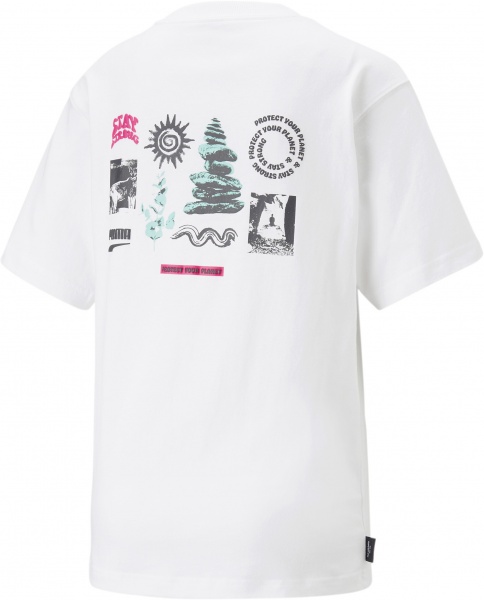 Футболка Puma DOWNTOWN RELAXED GRAPHIC TEE 53836202 р.S белый