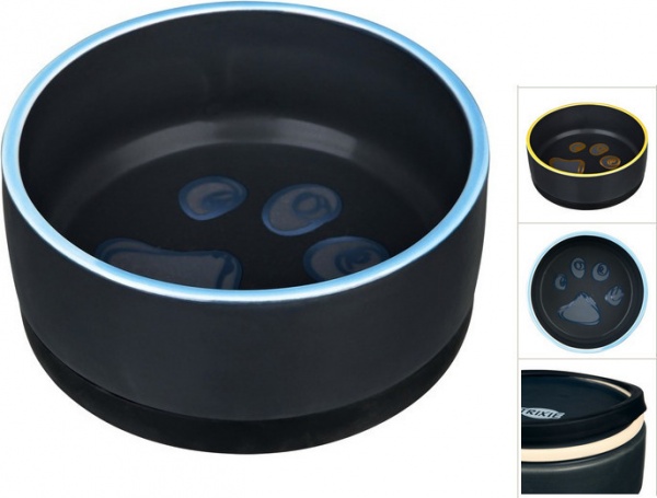 Миска Trixie для собак Jimmy с лапками керамическая резиновая основа 0,7 л 16 см (24778)