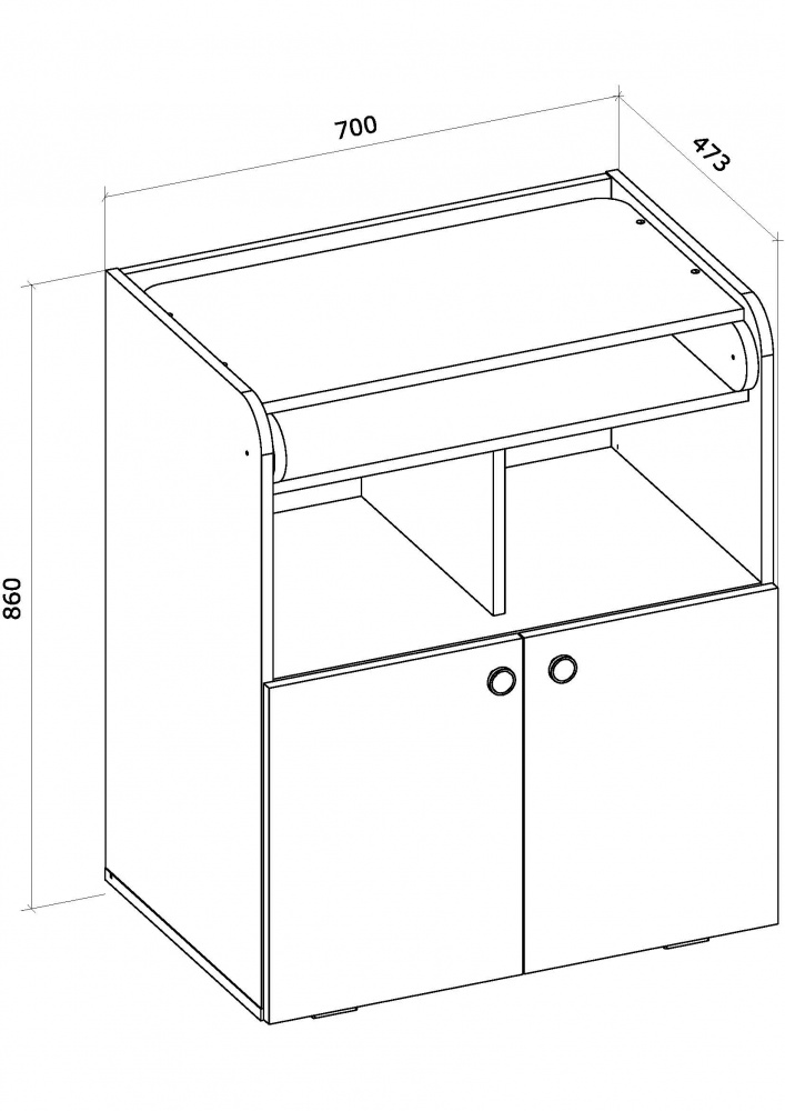 Комод пеленальный Грейд French Teddy 700х860х471 мм белый
