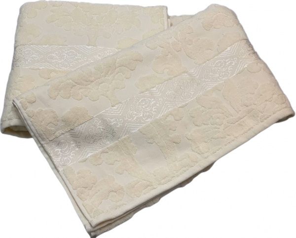 Простынь махровая жаккард 200x220 см молочный 