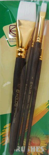 Набір пензлів синтетика круглий плоский 4 шт. 7062 