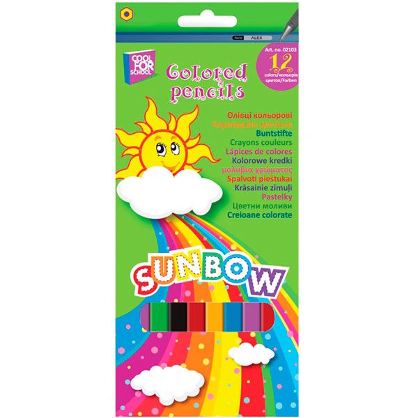 Олівці кольорові Sunbow CF02103 12 шт. Cool For School