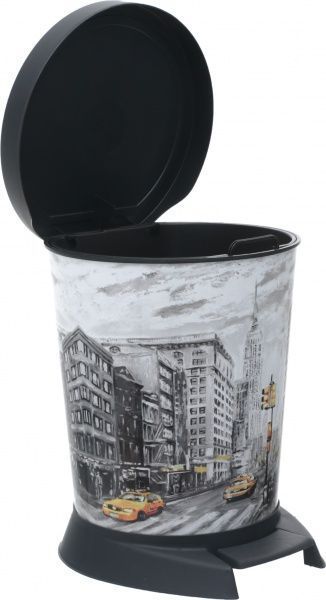 Ведро для мусора Алеана Такси 10 л с рисунком 124067