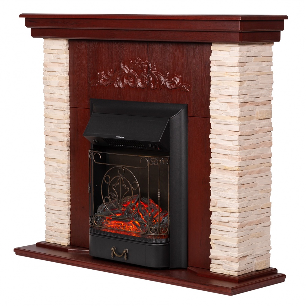 Камінокомплект ASTRA FLAME Леон cream + INVER BLACK