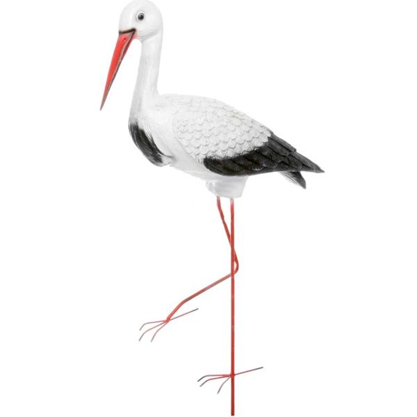 Скульптура садовая Аист на металлических ножках