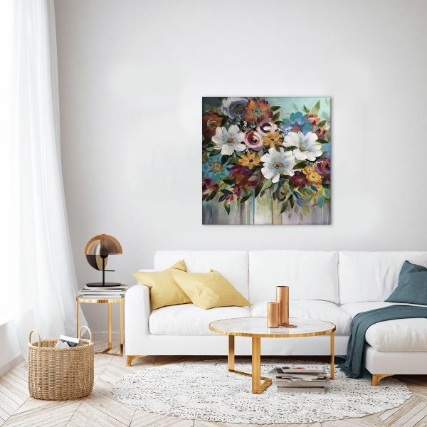 Картина Букет цветов 100x100 см 