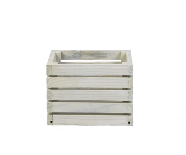 Кашпо деревянное Korobyaky 036 Лиссе мини 20х20х15 квадратный белый 