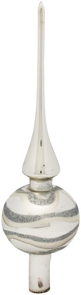 Верхівка скляна глянцева d70 мм срібний  