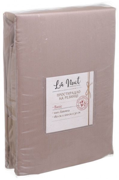 Простынь на резинке Exclusive Solid 180x200 см бежевый La Nuit 