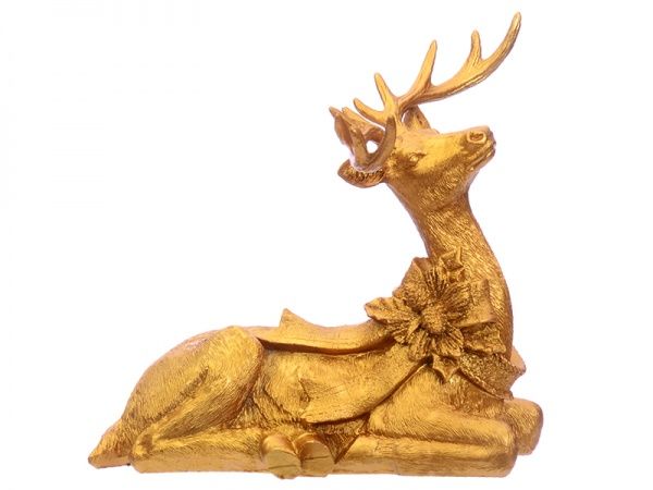 Фигурка декоративная Олень золотой лежит 21 см 919-268 Lefard
