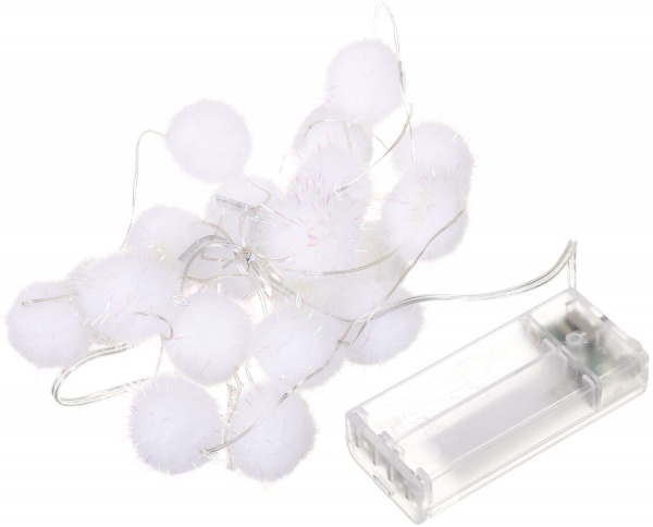 Электрогирлянда Fluffy Pompom Midi светодиодная (LED) 20 ламп 190 м 