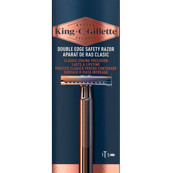 Станок для бритья GILLETTE King C. Gillette с 5 сменными лезвиями 1 шт.