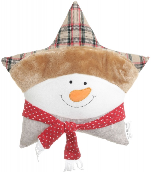 Подушка КМ Новорічна у формі зірки поліестер 40x40 см в асортименті 