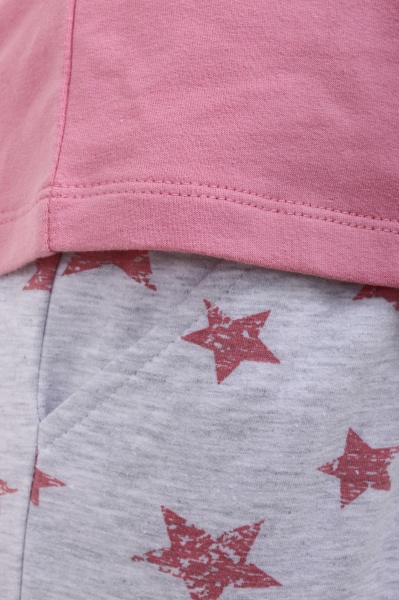 Пижама женская Flis clothes Звездочка р. M розовый с серым 